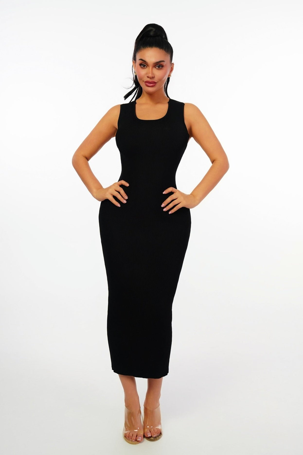 Boss babe Skin Tight Long dress (Black)