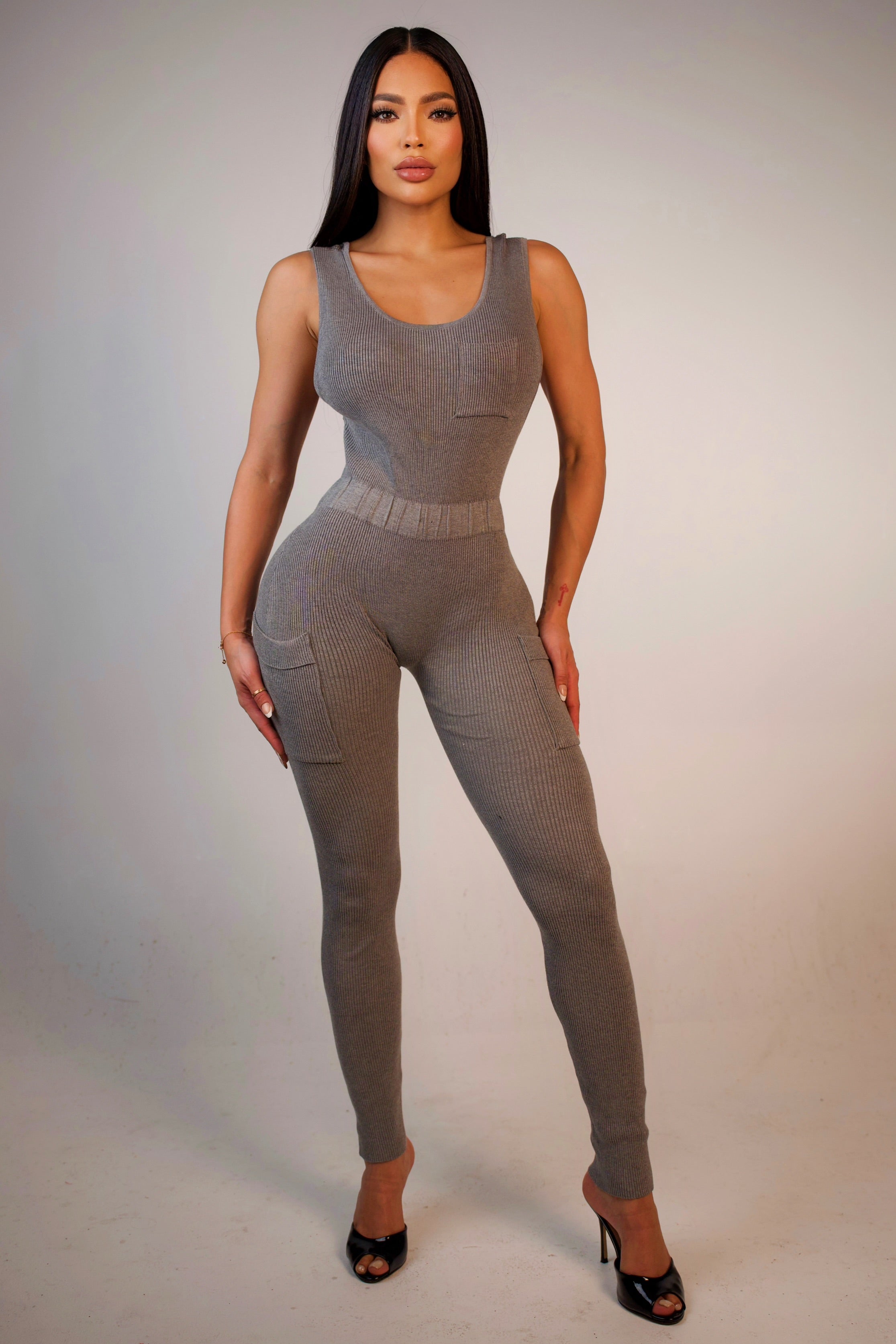 The Midnight Sculpt Jumpsuit (Grey)