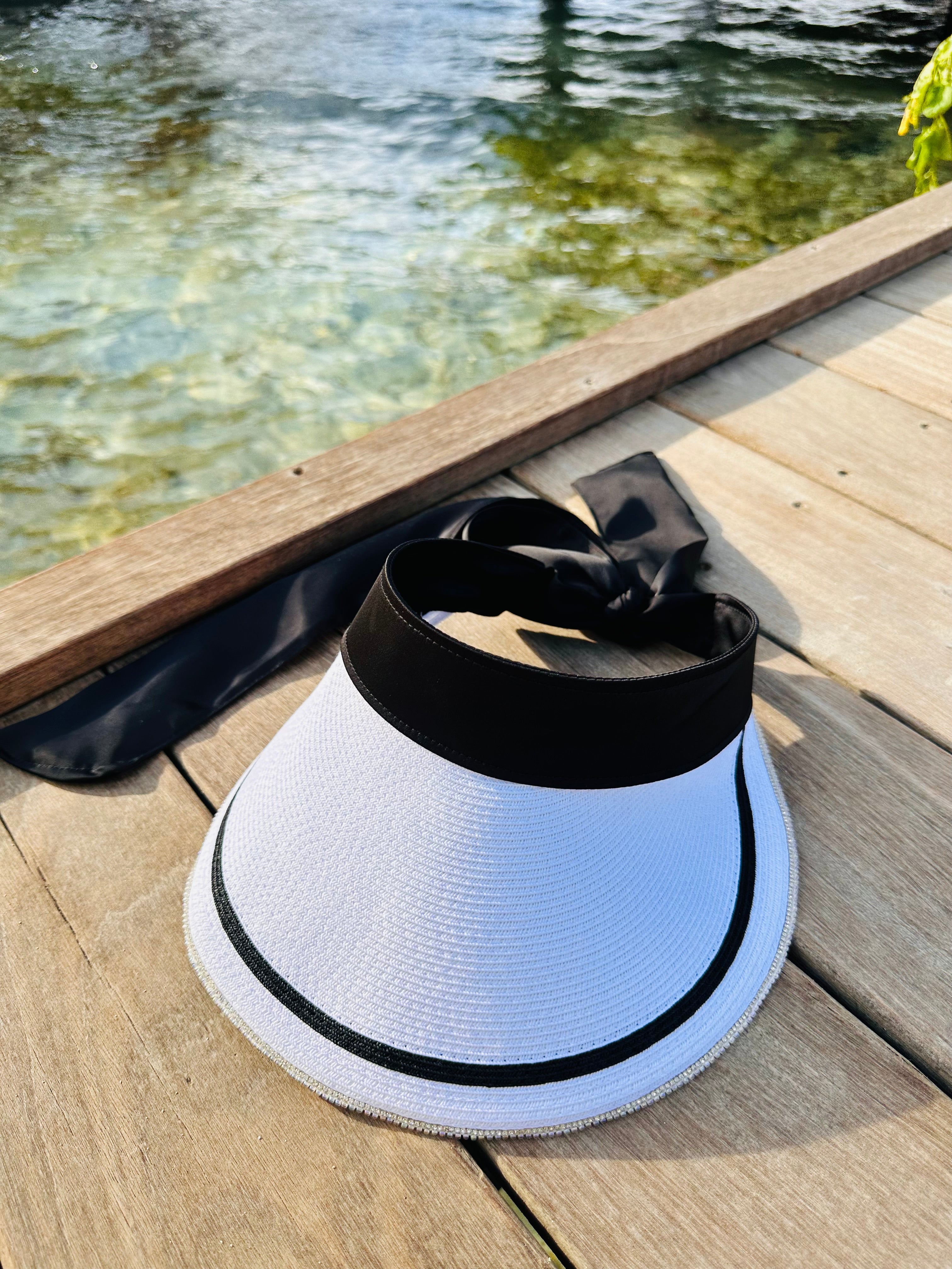 Chic Visor Sun Blocker Hat (White) - OMG Swim