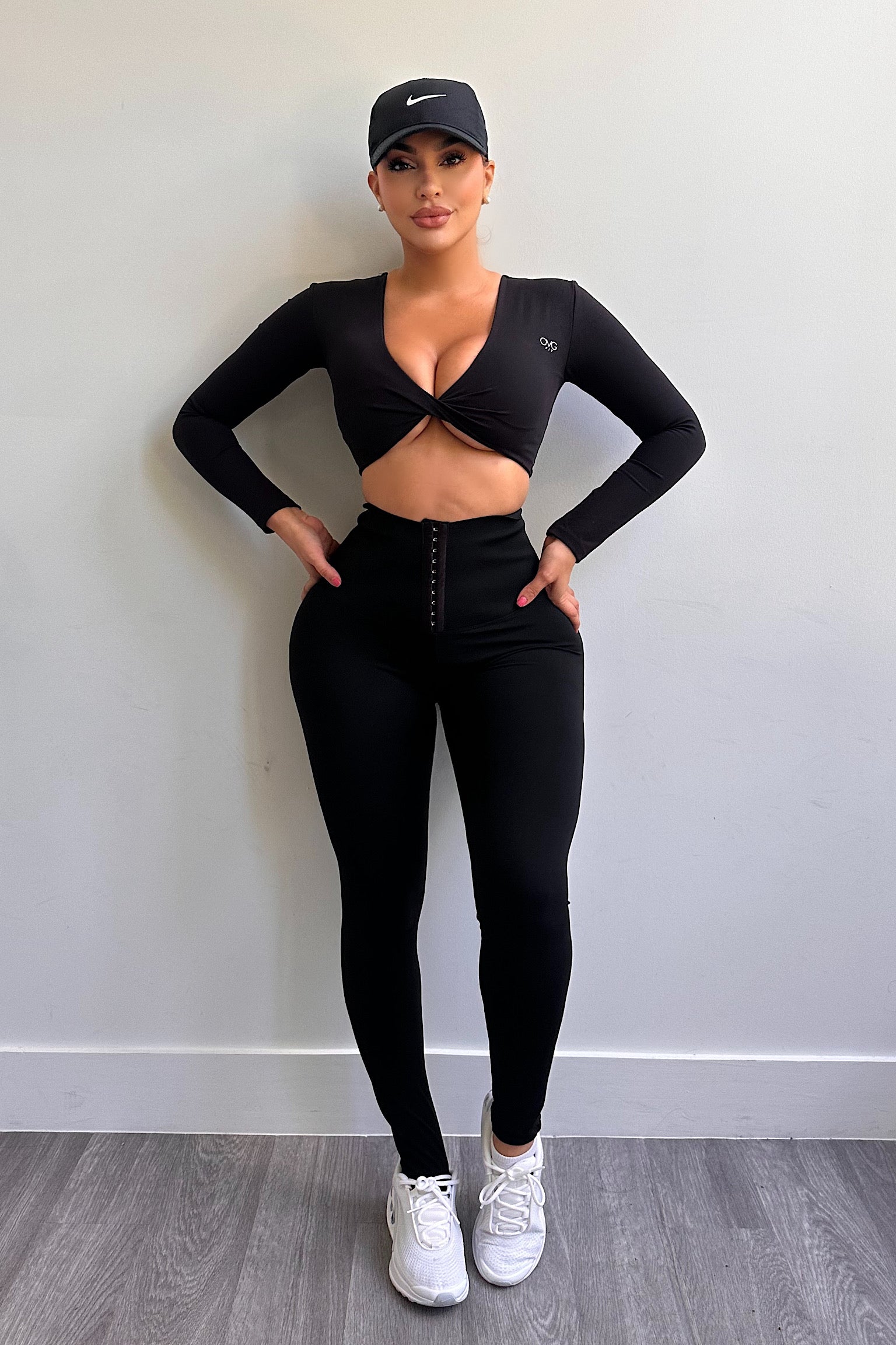 women wearing Snatched black Leggings - OMG Swim
