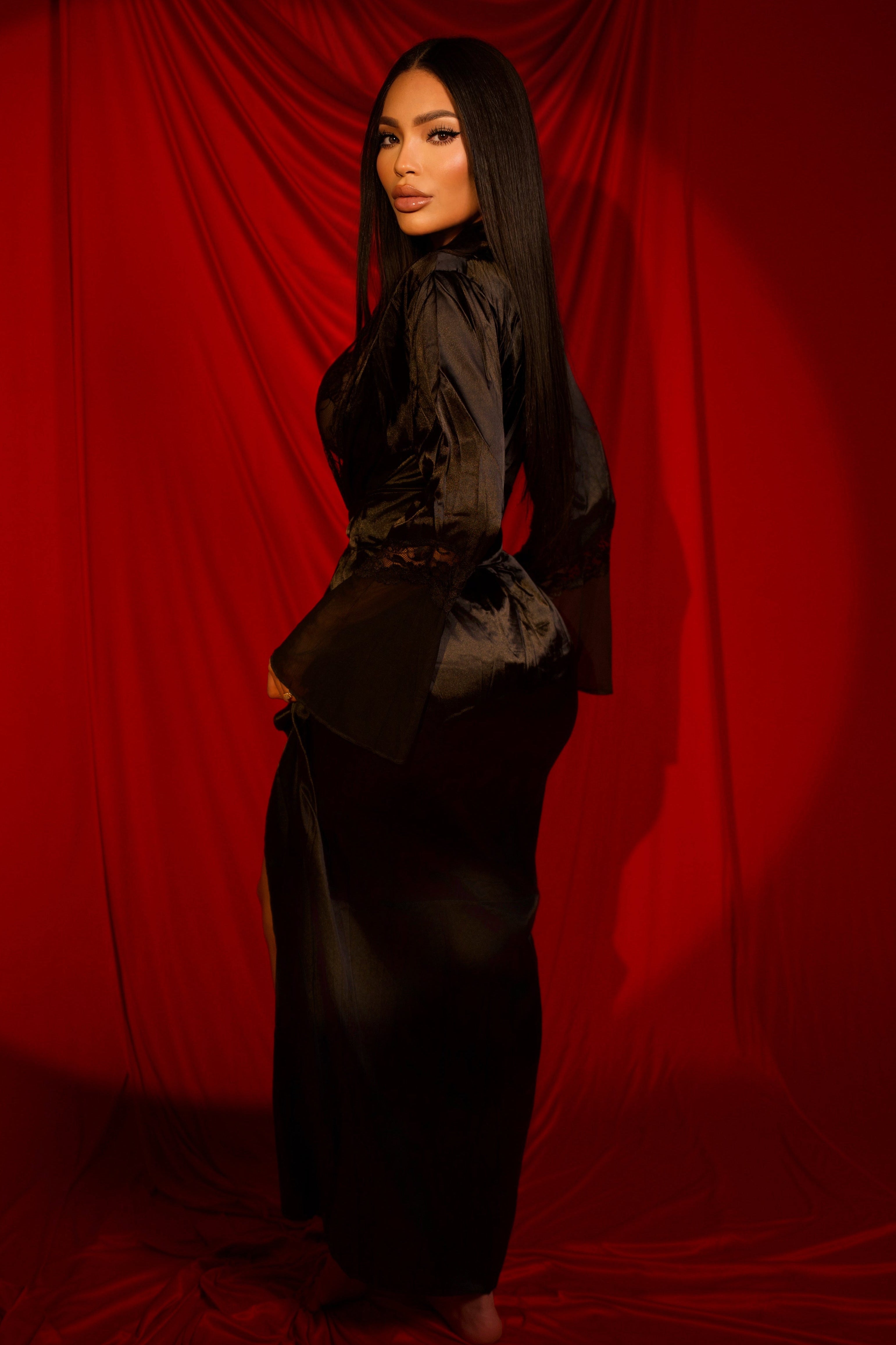 His Fantasy Lace Robe (Black)