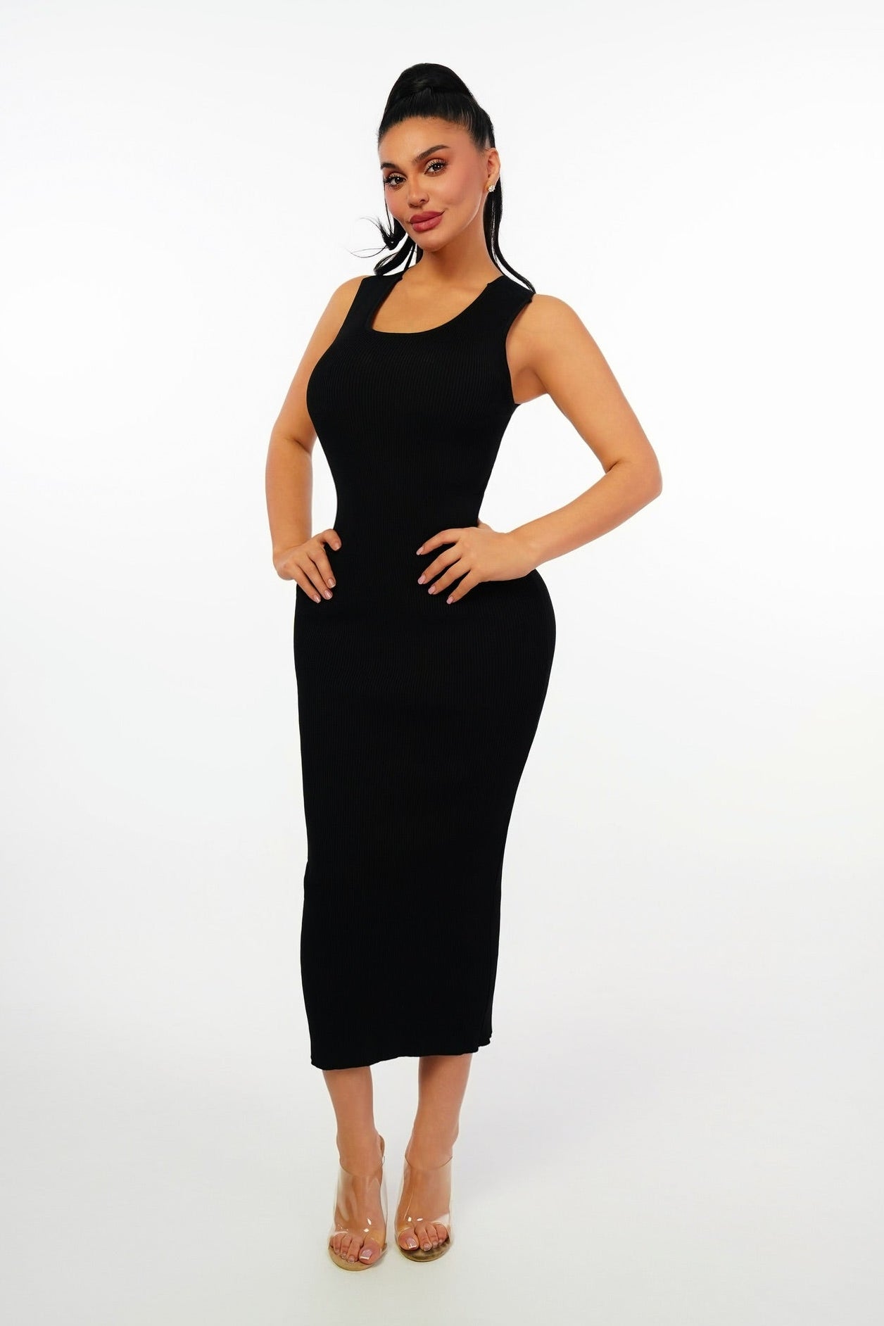 Boss babe Skin Tight Long dress (Black)