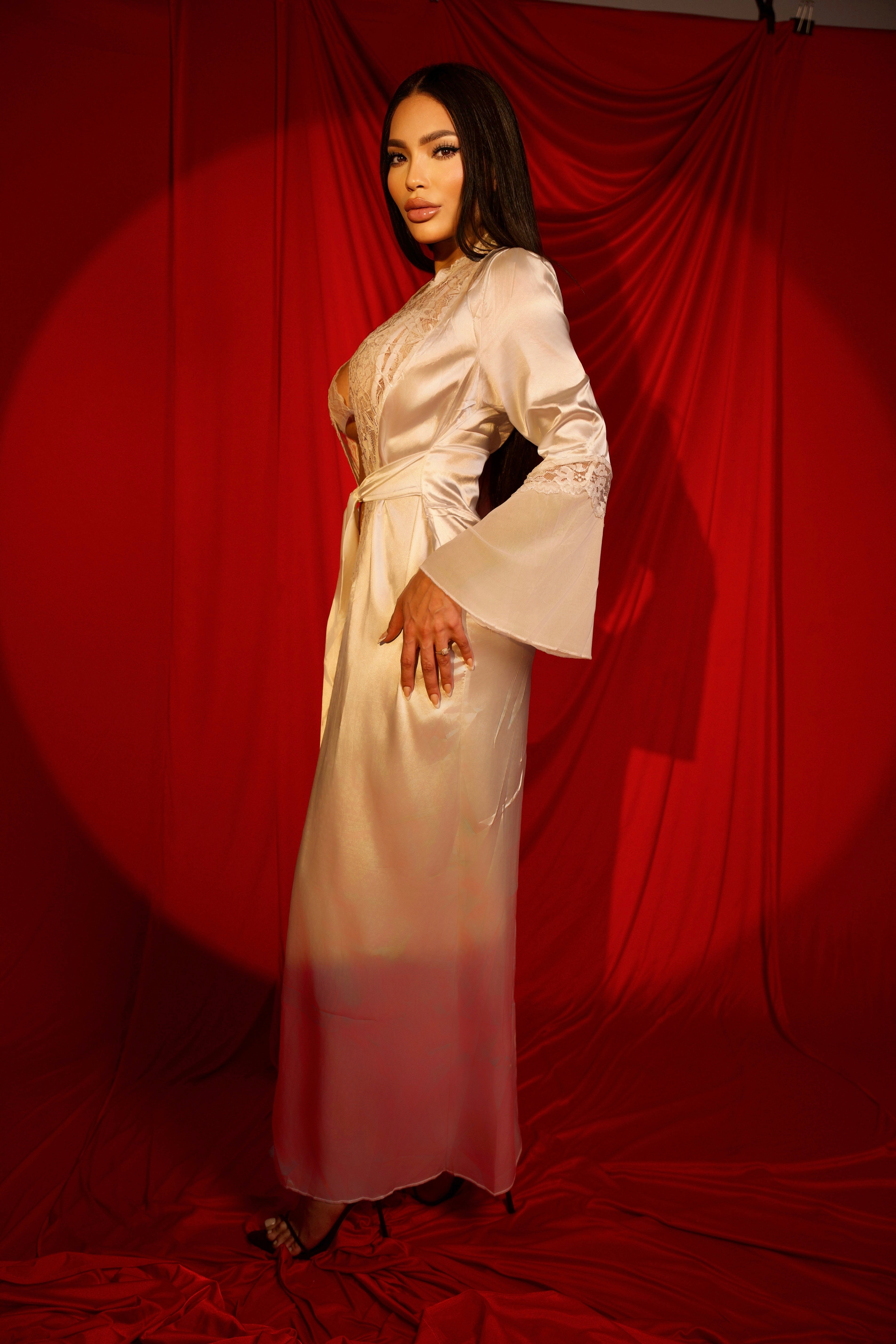 His Fantasy Lace Robe (White)