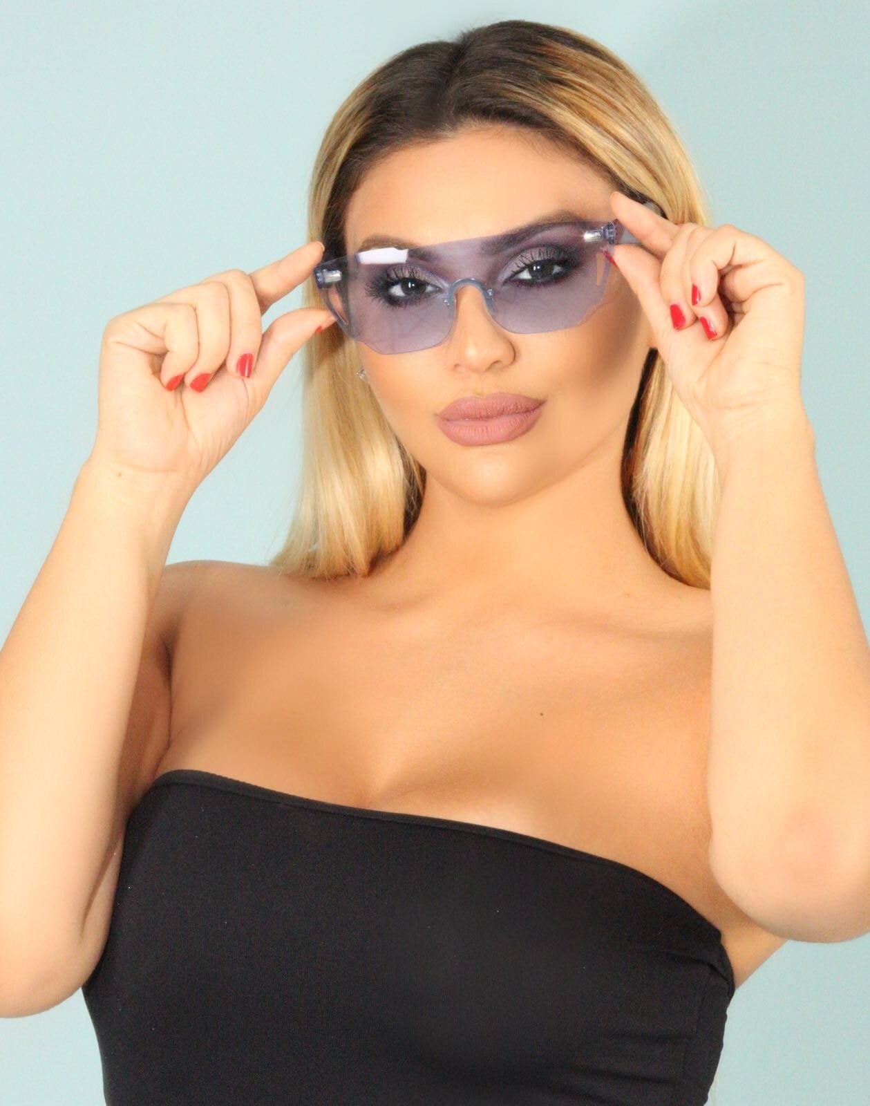 women wearing a clear glass Shades - OMG Swim